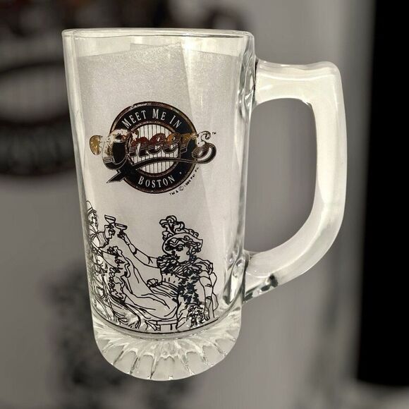 Vintage 1994 Cheers Meet Me In Boston Pint Glass Handle Mug - Picture 1 of 6